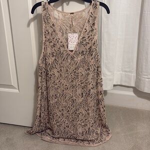 Free People Shine On Mini Dress In Nude